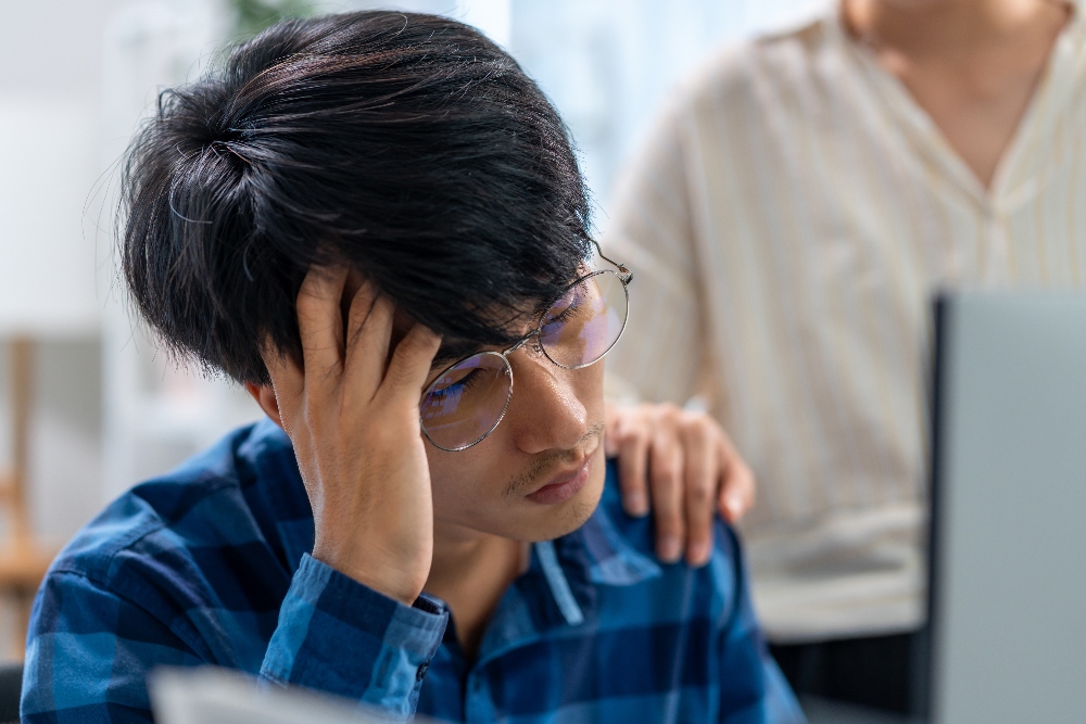 man struggling with adhd
