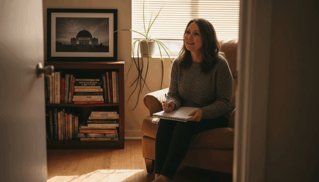 Woman in counseling session Los Angeles office