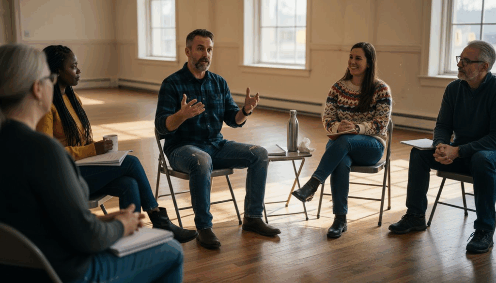 Group therapy session for holistic addiction recovery