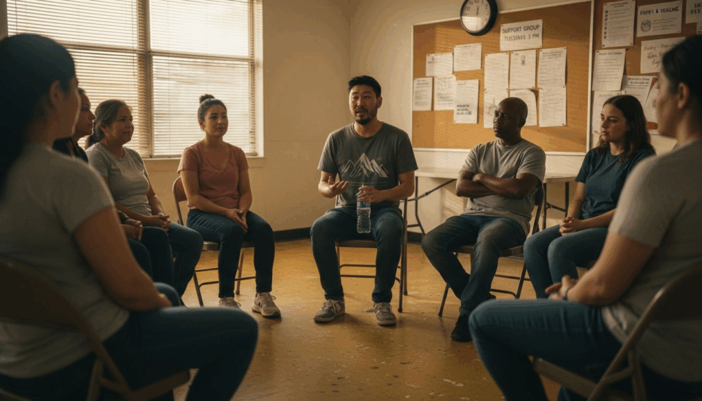 Support group session for addiction recovery Los Angeles