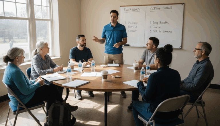 Group session in community mental health program