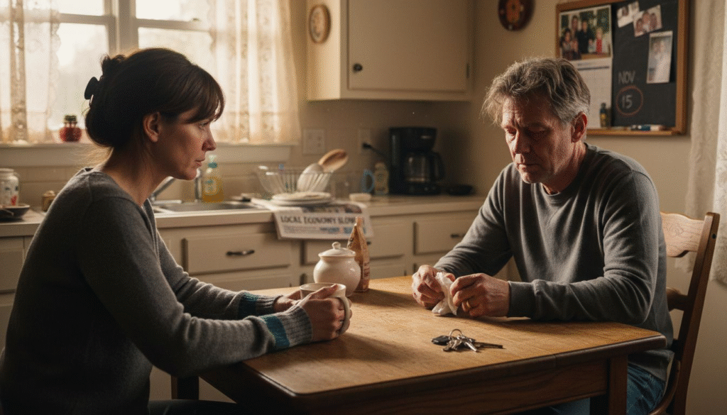 Supportive home conversation about alcoholism