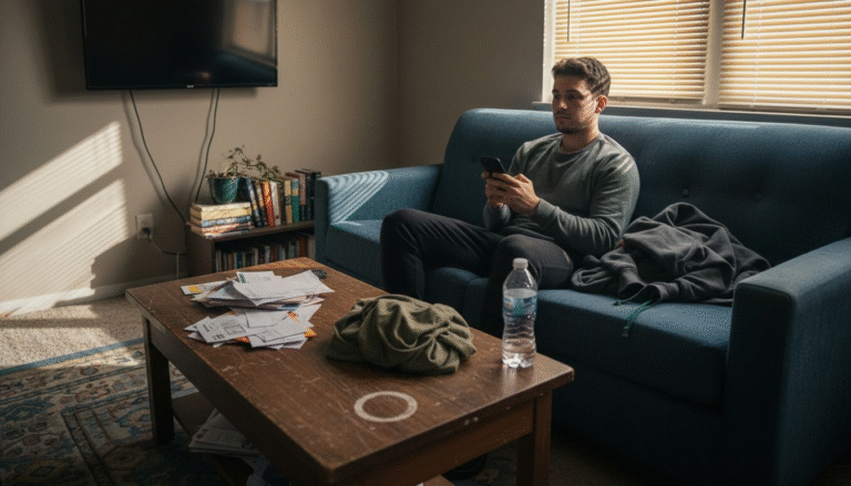 Young man noticing early signs of addiction