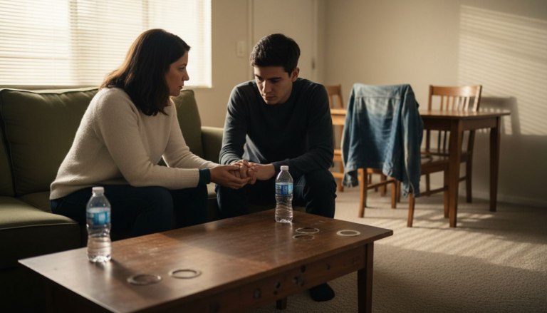 Family supporting loved one during detox at home