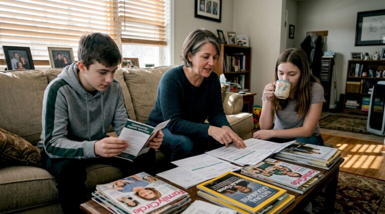 Family discussing treatment at home