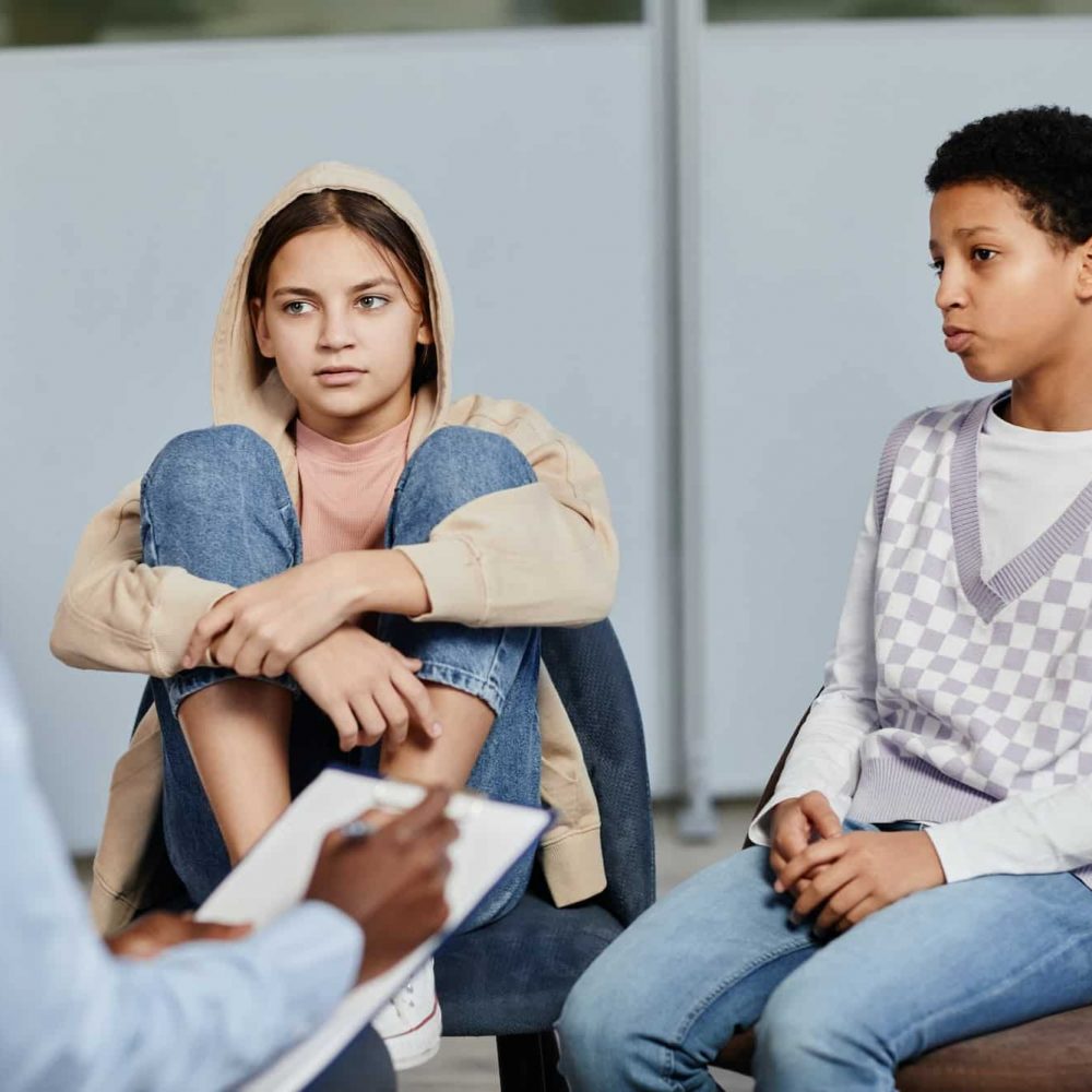 Teenagers in Therapy Session